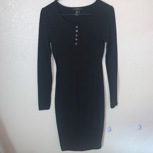 Forever 21 black cotton body on dress with buttons